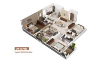 3 BHK floor plan